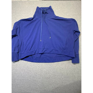 Women's Sweaty Betty Blue Cowl Neck Cropped Sweatshirt Size XXL